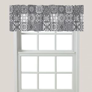 Laural Home - 1pc Laural Home Gray Granada Window Valance 18"L x Gray